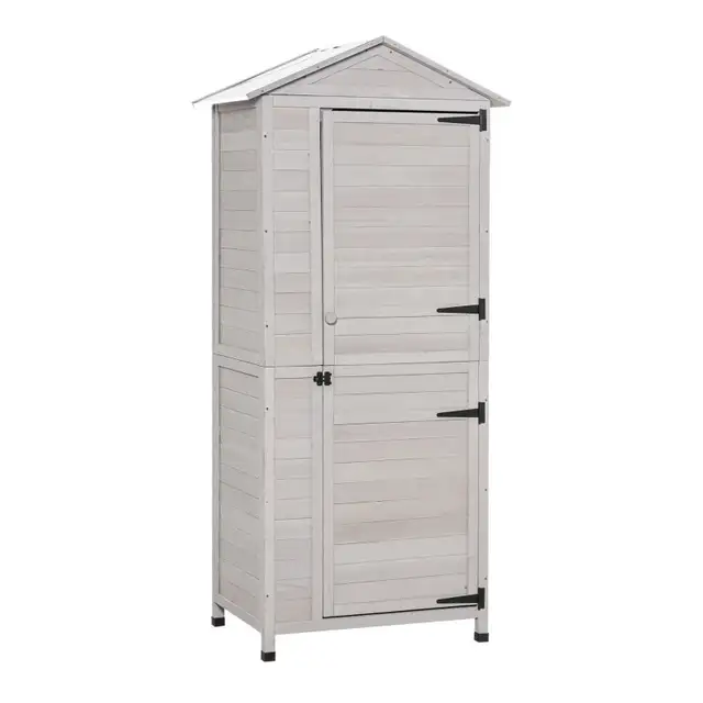 Outsunny Wooden Outdoor Storage Shed with Shelves in Outdoor Tools & Storage in Oshawa / Durham Region - Image 2