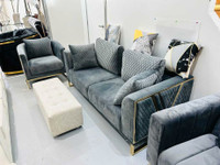 Vic Sofa Set Grey and Gold modern design 