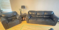 Leather couch and chair 