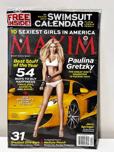 MAXIM MAGAZINE NEW SEALED Dec 2013, PAULINA GRETZKY, FREE 2014 S, View more