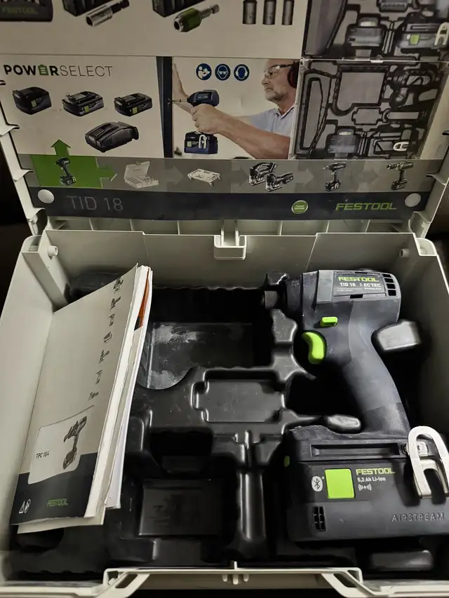 Festool TPC 18/4 and TID 18 with 3 Bluetooth 5.2ah batteries in Power Tools in Oshawa / Durham Region - Image 4