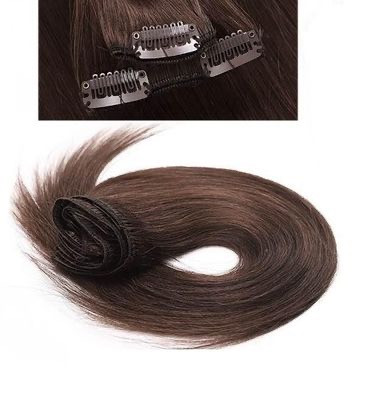 Clip In Dark Brown Brazilian Human Hair Extensions In 18 Inches dans Autre  à Ville de Montréal - Image 3