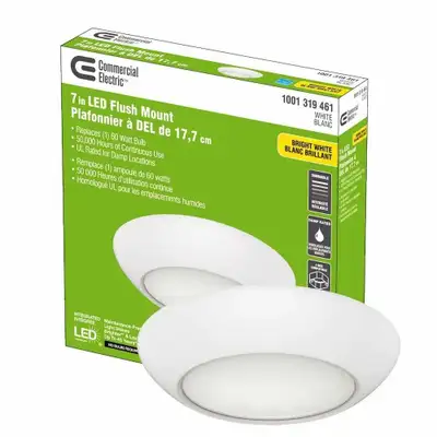 7in LED Flush Mount - White, View more