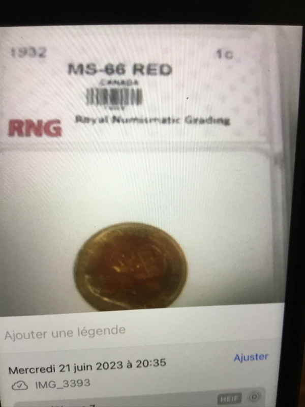 1 cent 1932. MS 66 RED RNG dans Art et objets de collection  à Ville de Québec