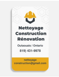 Nettoyage Construction Rénovation 