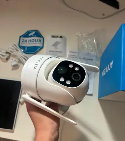 NEW IN BOX: VIZIUUY VZ-3PT2 Solar Wireless Security Camera, View more