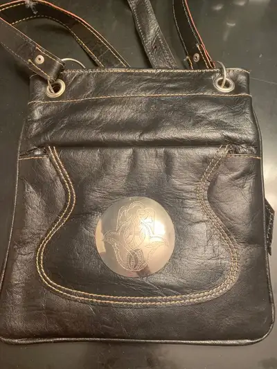 New black leather purse, made in Morocco, $50!, View more