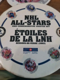 2003 NHL All-Stars Commerative Coaster set with Autographs