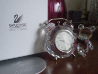 Swarovski Crystal Figurine- " Kris Bear with Clock "