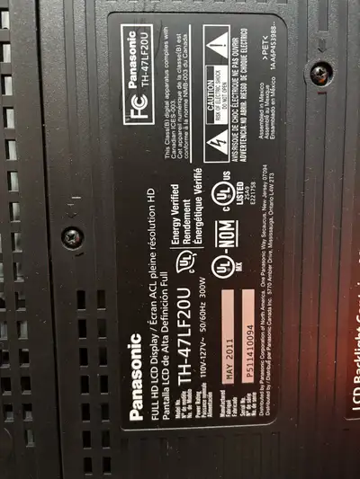 Panasonic 47” tv