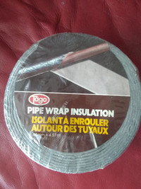 Aluminum Backed Foam Pipe Insulation Wrap. 2"x15'L .