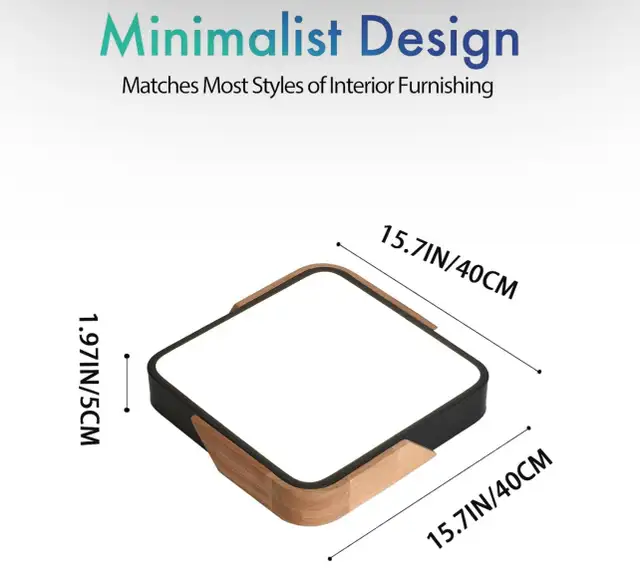 Modern LED Ceiling Light Dimmabl Flush Mount with Remote 40x40cm in Indoor Lighting & Fans in Hamilton - Image 4