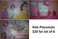 Kids Placemat Sets ($20 each set)