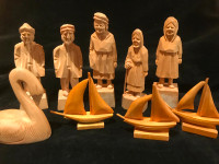 Vintage Mini Wooden Art from Quebec