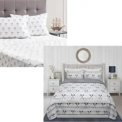 New King 7PC Quilt and Sheet Set - Canoe Paddles Style, View more