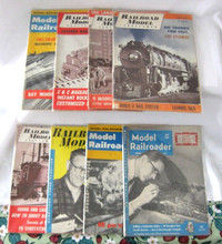 EIGHT VINTAGE MODEL RAILROADING MAGAZINES...1953 tO 1962