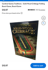 Boardgame Tranditions Solid wood cribbage