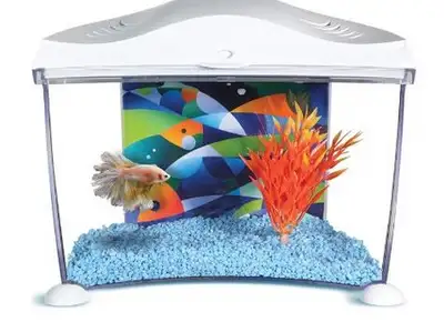 Does not include fish or plants Marina Spacious Betta Home is easy to setup & maintain, and provides...