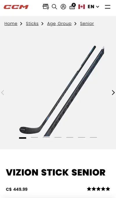 CCM Men’s Vizion INT 65 Flex RH P29 Curve - Brand New! , View more