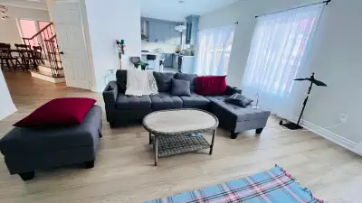 L-shaped sectional couch with storage ottoman, View more