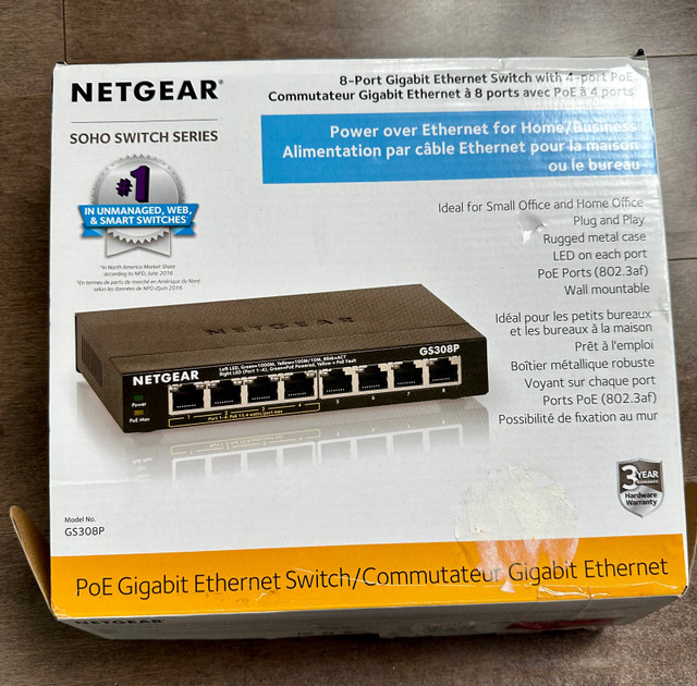 FS: Netgear GS308P PoE Gigabit Switch in Networking in City of Toronto - Image 3
