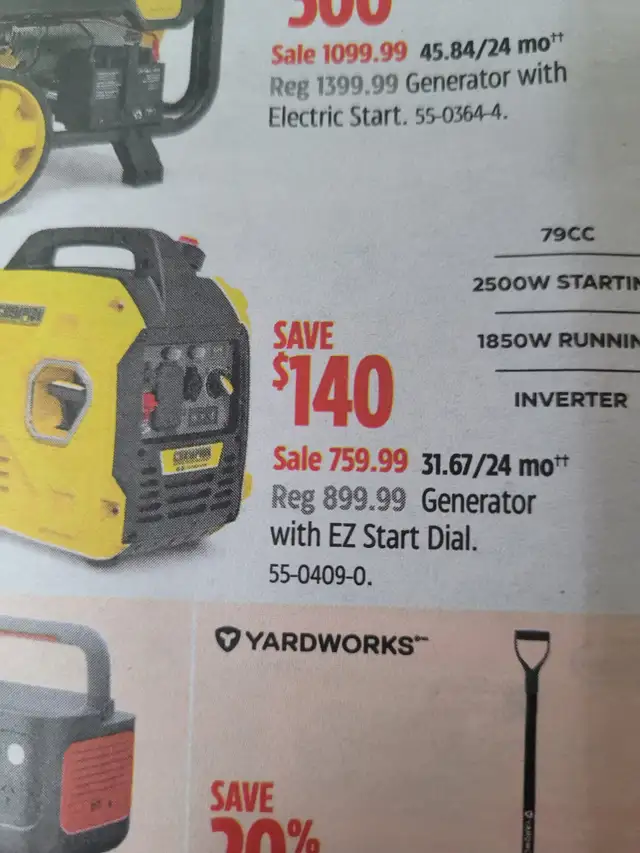 Champion Gas 2500 W Generator in Outdoor Tools & Storage in Hamilton - Image 6
