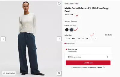 NEW Lululemon Matte Satin Relaxed-Fit Mid-rise Cargo Pant - Navy, View more