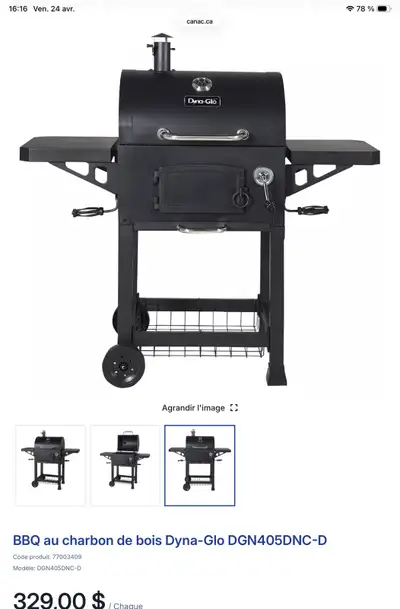 BBQ au charbon de bois Dyna-Glo DGN405DNC-D, View more