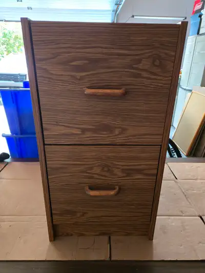 Two Drawer Oak File Cabinet, View more