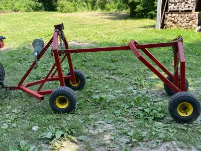 Heavy duty log hauler, Can be used with manual hand winch or rear atv winch. Will carry up to a 26”...