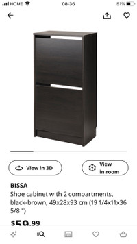 IKEA black shoe cabinet 