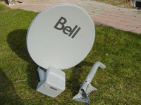 Used Bell TV DPlus QUAD LNB satellite dish wall mount expressvu
