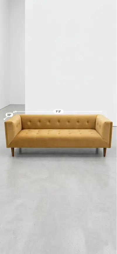 URGENT CLEARANCE! Mid-Century Velvet 3-Seater Sofa –, View more