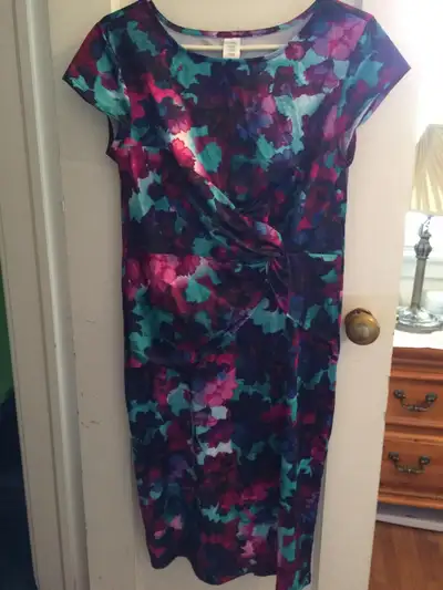 REDUCED - RUCHED-WAIST FLORAL DRESS - MEDIUM, View more