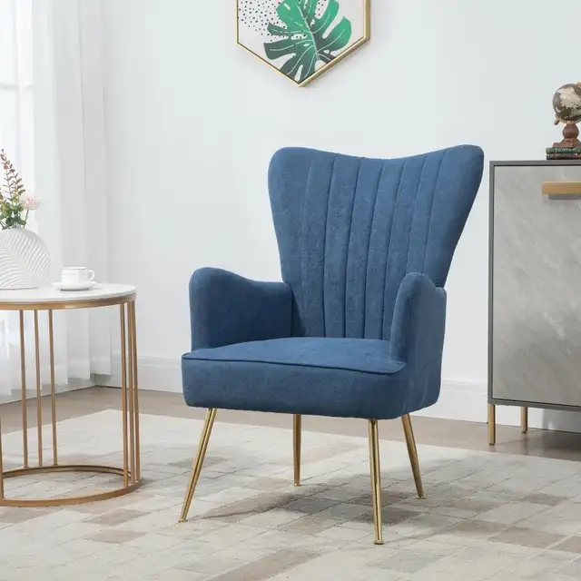Velvet Accent Chairs, Modern Living Room Chair, Tall Back Leisur in Chairs & Recliners in Markham / York Region - Image 5