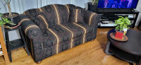 LOVE SEAT w/ MATCHING CUSHIONS - MEXICAN STYLE FABRIC COVERING