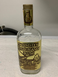 Souvenir Wood's Old Navy Rum & Madeira Wine Bottle