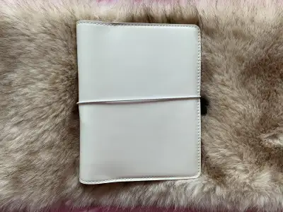Minimalist Cloth & Paper white vinyl planner with extras, View more