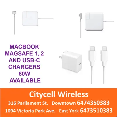 ALL KINDS OF APPLE MACBOOK CHARGER MAGSAFE 1 / MAGSAFE 2/ MACBOOK USB-C CHARGER 60W AVAILABLE SUPERI...
