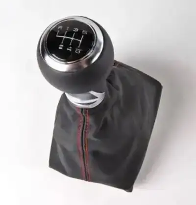 Audi Shift Knob & Boot Black Leather w/Magma Red Stitching, View more