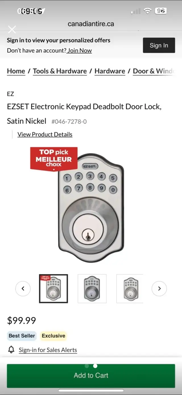 EZSET Electronic Keypad Deadbolt Door Lock, Satin Nickel62863260230401121
