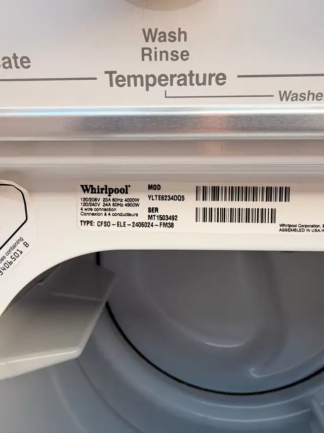 Whirlpool Laundry Center (Washer & Dryer Combo) 27” in Washers & Dryers in Mississauga / Peel Region - Image 7