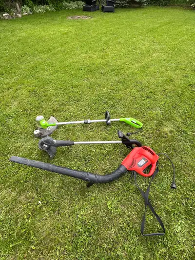 Price is for all three pieces of equipment together. Includes a black and decker weed trimmer, green...