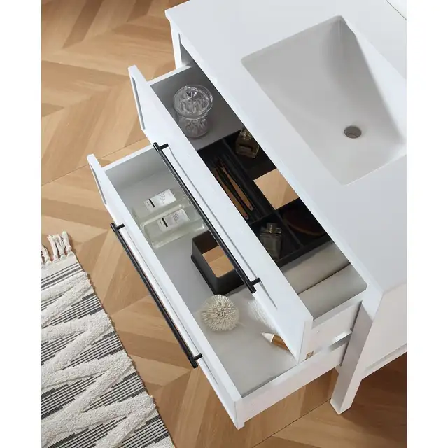 36” White Bathroom Vanity Marble Top 3 Drawer - NEW BOXED in Cabinets & Countertops in Oakville / Halton Region - Image 6