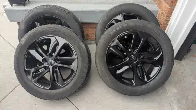 Asking for $699 or best offer P205/55R16 Hyundai Elantra OEM Alloy Wheels and All Season Tires. Shou...