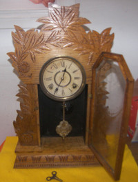 Vintage Gingerbread Mantle Clock By Gilbert Laurel Company USA