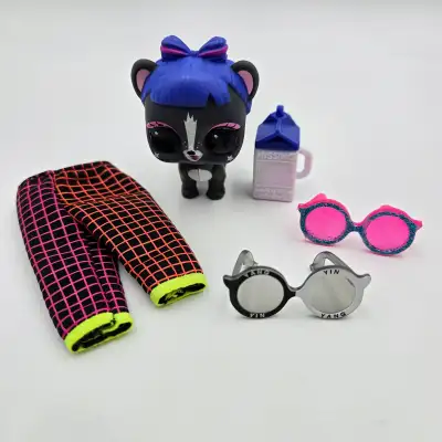 LOL Surprise OMG Doll Lot Color Change Pet Ra Ra Skunk Sunglass Accessories Yin Yang Pink Blue Spark...