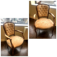 Tufted Back Armchairs / 2 Chairs Total
