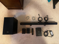 Samsung soundbar with subwoofer and rear speakers