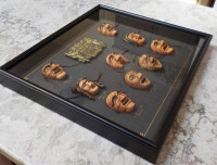 FRAMED SHADOW BOX OF 9 KOREAN MINI MASKS